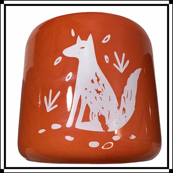 Ceramic Flower Pot Set of 3 Wolf Rabbit Moose 4.5” diameter - Picture 4 of 11